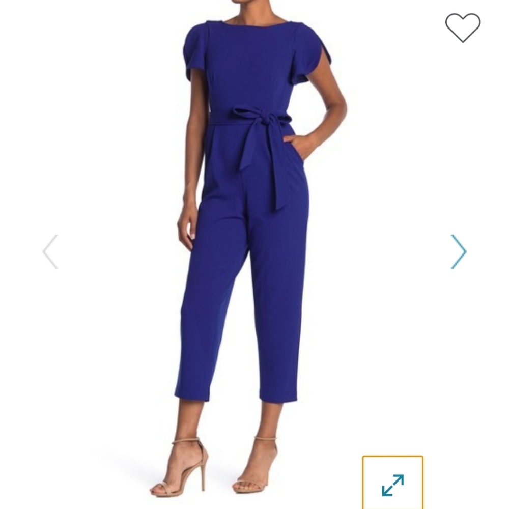 Calvin Klein Cropped Tulip Sleeve Jumpsuit
